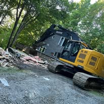 Excavator working on site preparation